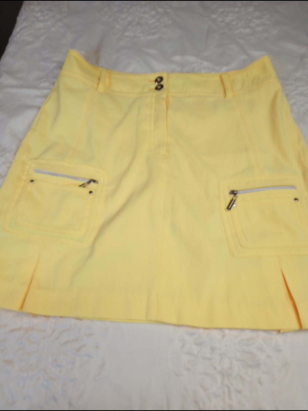 jamie sadock Bright Yellow Golf Skort with Logo Waistband Size 2 - Picture 2 of 5